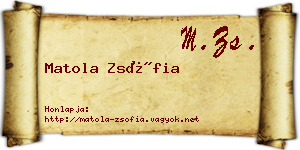 Matola Zsófia névjegykártya